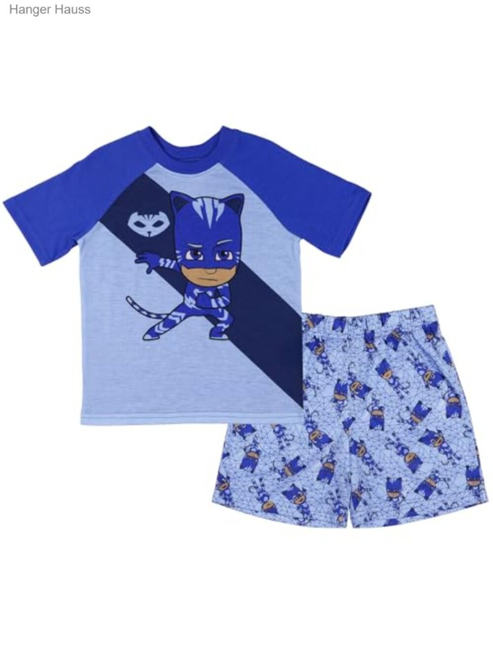 Toddler Boys 2-Piece Pajama Set Short Sleeve Raglan Top & Shorts Sleepwear
